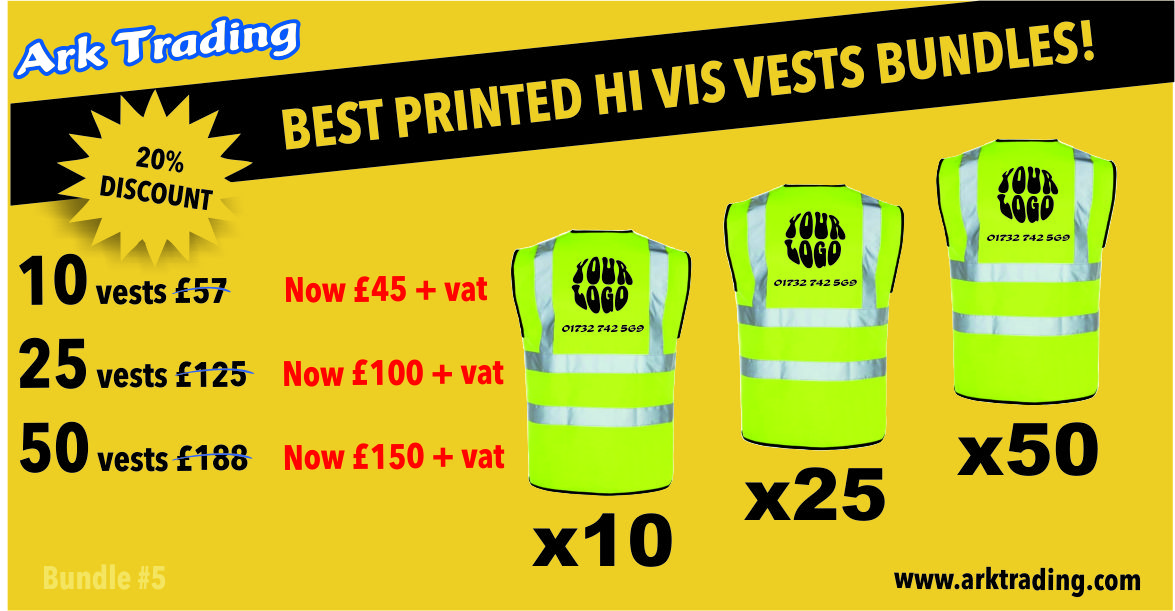 Best printed Hi Vis Vest Pack 5